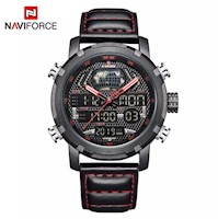 Reloj Naviforce Acero Negro y Cuero Negro NAV-75